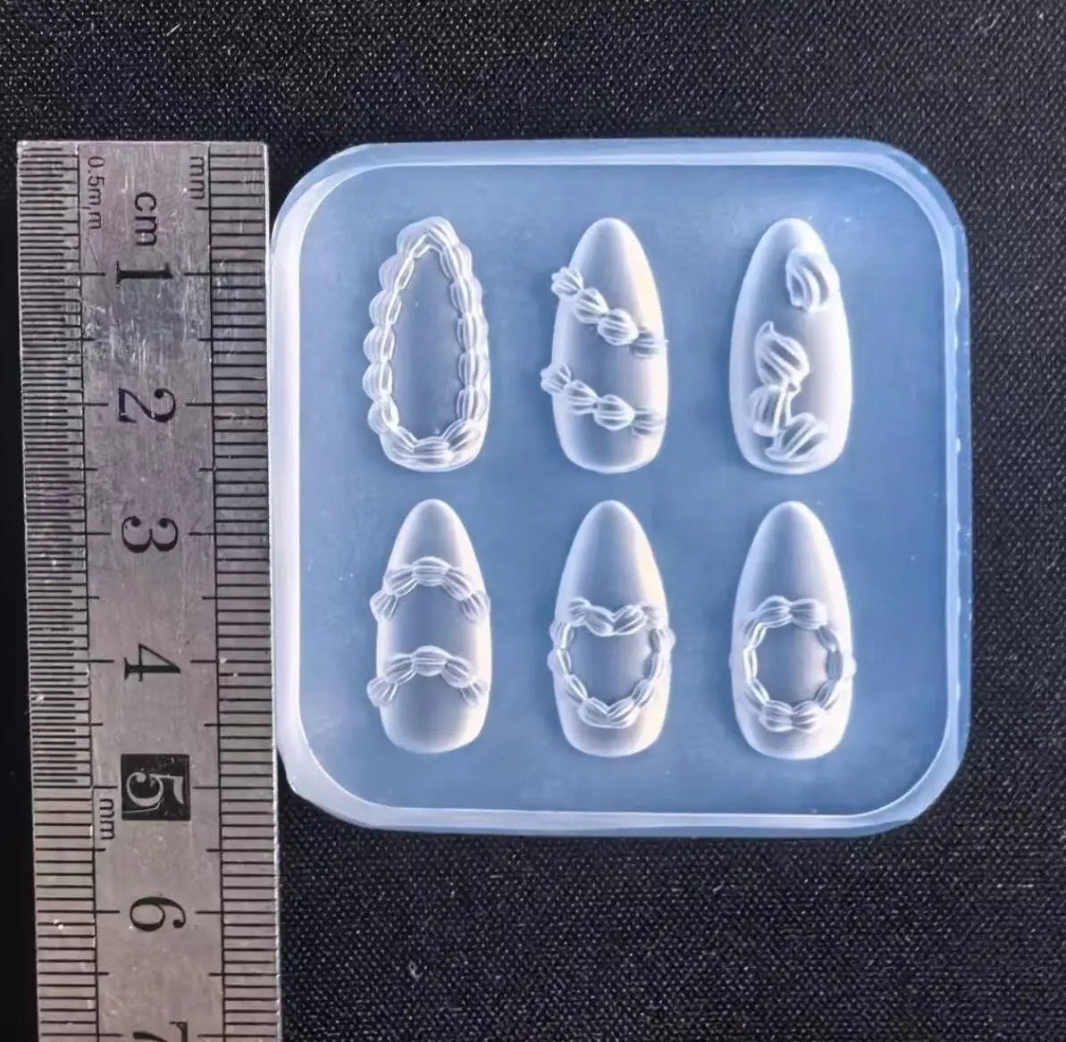 1Pcs Cake Cream Lace Heart Silicone Nail Mold Sweet Y2K Nail Art Decorations Template DIY Design Transparent Manicure Stencils 1