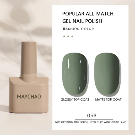 MAYCHAO Gel Nail Polish 12ML Full Coverage Base Top Coat Soak Off Gel Polish UV LED Gel Semi Permanent Varnishes Design Nail Art