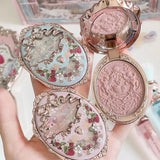 Flower Knows Strawberry Rococo Blush 02 Embossed Blush Face Makeup Matte Shimmer Waterproof Natural Nude Brightening Cheek