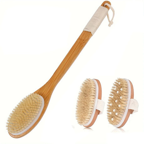Body Dry Brush, Hard Shower Brush, Exfoliator, Male and Female Bath Tool, Used for Wet or Dry Brushing, Long Handle