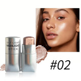 Glowy Highlighter Stick – Shimmer Finish, Waterproof, Long-Lasting, Easy Blend, Multi-Look, Face & Eye Contour, Skin-Friendly