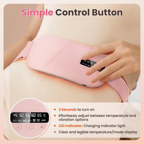 Electric Vibration Abdominal Massager 5 Levels Heating Pad For Menstrual Period Cramps Relief Waist Belly Warm Palace Belt