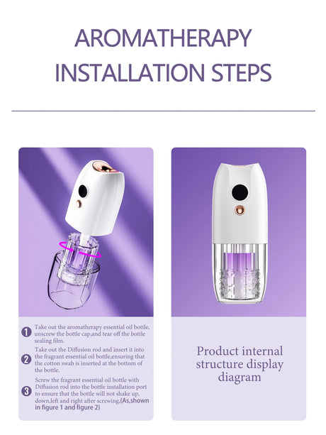 Multi-functional rechargeable portable aroma diffuser essential oil diffuser timer air freshener car home living room bathroom