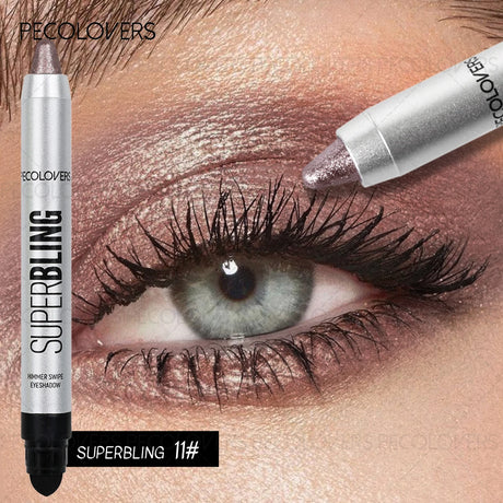 1 Pc High Color Rendering Shimmer Eyeshadow Pen, Shiny Colors Eye Shadow Stick, Eye-catching Eye Makeup, Music Festival Makeup