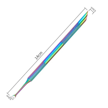 Nail Circle Beveled Head Stainless Steel Cuticle Pusher Nail Art Sanding Tablet Manicure Sticks Tool for Salon Nails Accessories