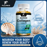 Marine Collagen Capsules, with Hyaluronic Acid & Vitamins, Supports Anti-Aging, Skin Moisture, Hair Growth & Nail Strength