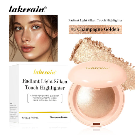 Highlighter Powder LongLasting Waterproof Face Instant Silky Skin Glow Baked Shimmer Illuminator Makeup Contouring Glitter