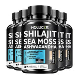 Premium Sea Moss Shilajit Ashwagandha Herbal Capsules, Boost Energy, Immune Support, Enhance Vitality & Overall Wellness