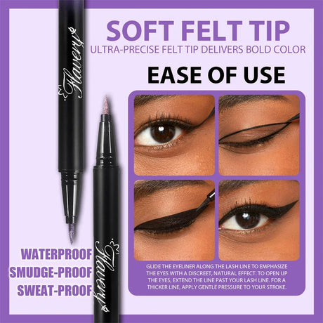 Pearlescent Smoked Black Purple Eyeliner Pen Glitter Metallic