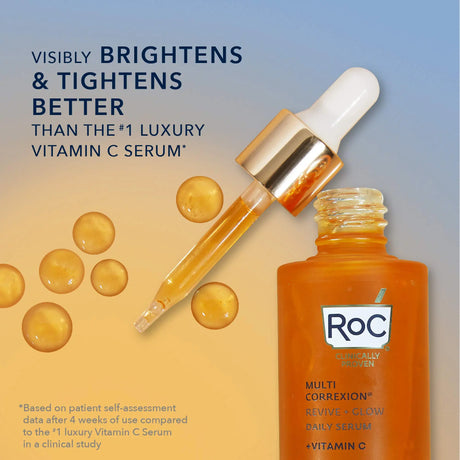 Patent-Pending Formula Vitamin C Facial Serum Infused With Hyaluronic Acid & Retinol, Daily Facial Care To Make Skin Appear Brighter & Smoother In Look