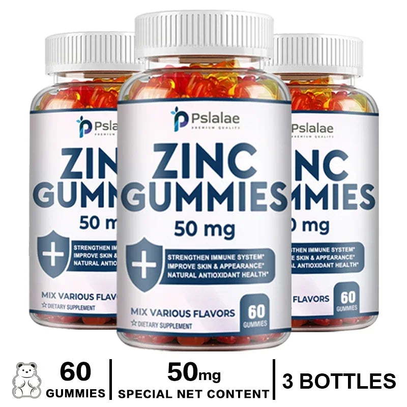 Zinc Gummies 50 Mg - It Helps Improve Cognitive Function, Improve Mood, Enhance Immune Defense, and Antioxidant Effects