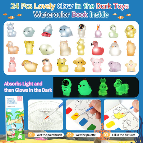 Bath Bombs for Kids with Toy Inside, 24 Pcs Natural and Organic Bubble Bath Bombs with Glow-in-The-Dark Surprise Inside