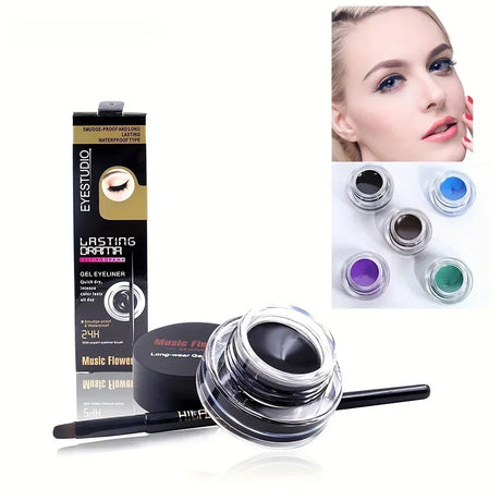 Rich Color Rendering Eyeliner Cream,Smudge Proof Waterproof Easy
