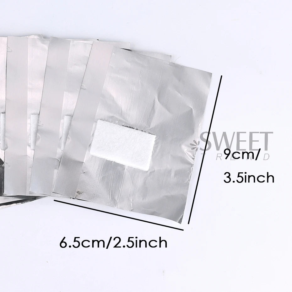 50/100pcs Immersion Remover Aluminum Foils For Nails With Cotton Pad Polish Removal Cleaning Wraps Manicure Care Tools Supplies