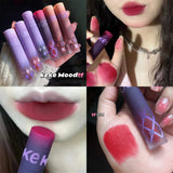Pigeon Blood Red Matte Lipstick Waterproof and Lasting Blue Gothic Lip Gloss Sexy Punk Black Lip Tint Dark Lip Cream Makeup