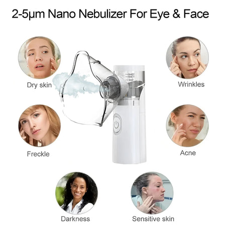 Compress Eye Steamer Relieve Fatigue Dry Eyes Moisturizing Heating Face Eye Massager Mask Humidifier Mist Nano Sprayer