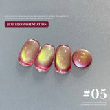 MN 1-20pcs 12ML Pink Gold Cat Eye Ocean Bubble Glass Beads Cat Eye Gel Nail Polish Blue Nails UV Light Nails Green Nails