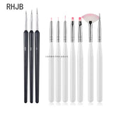 New 2025 Multiple nail art nail brush Design Tip Drawing Carving Dotting Nail Pen Builder Flat Liner Acrylic Gel Polish Manicure