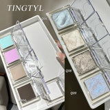 Dream Glittering Purple Eyeshadow Matte/Pearlescent Highlighter Makeup Monochrome Glossy Shiny Smoky Grey Eye Shadow Palette
