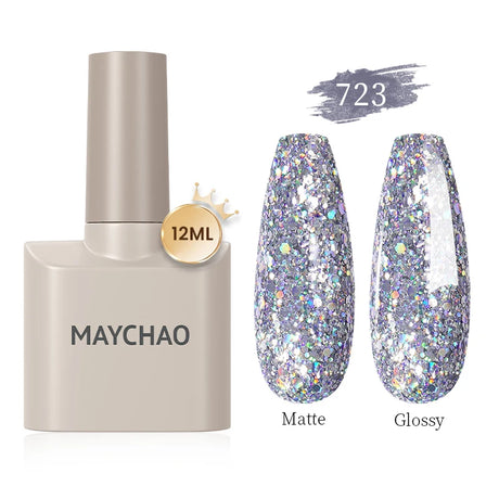 MAYCHAO Gel Nail Polish 12ML Full Coverage Base Top Coat Soak Off Gel Polish UV LED Gel Semi Permanent Varnishes Design Nail Art