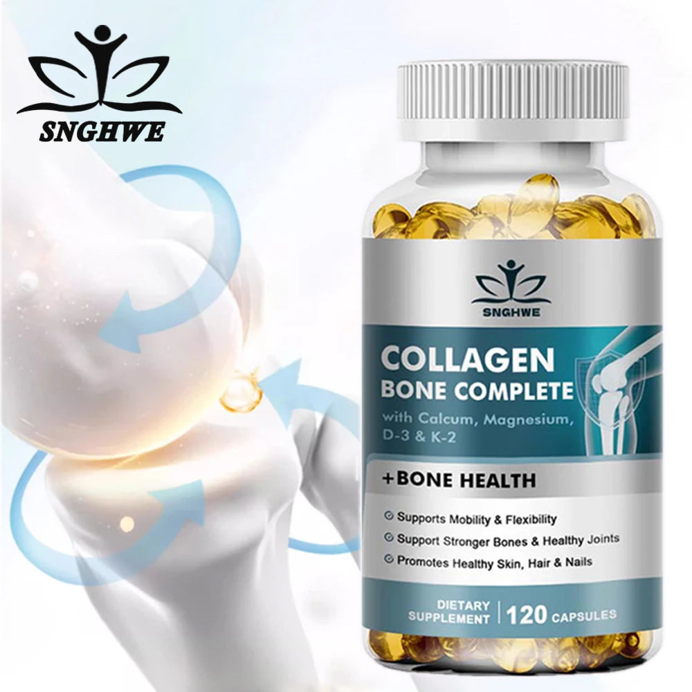 Bone Collagen Capsules 120 Count Supports Joint Cartilage Collagen Production Calcium Absorption And Immune System Health