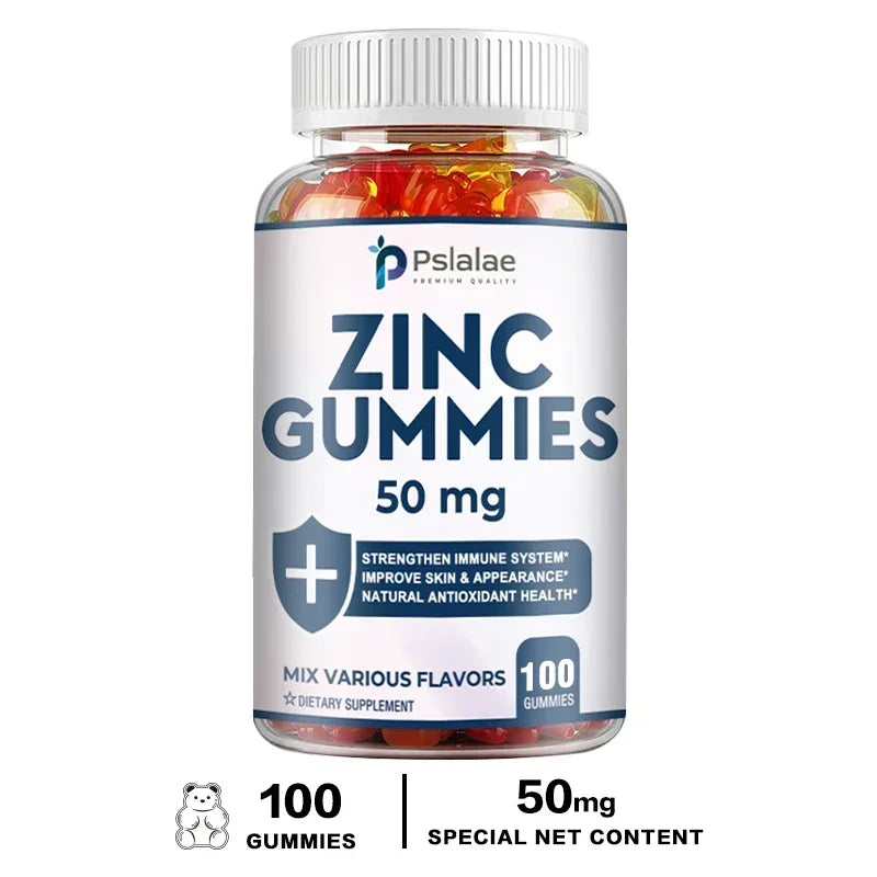 Zinc Gummies 50 Mg - It Helps Improve Cognitive Function, Improve Mood, Enhance Immune Defense, and Antioxidant Effects