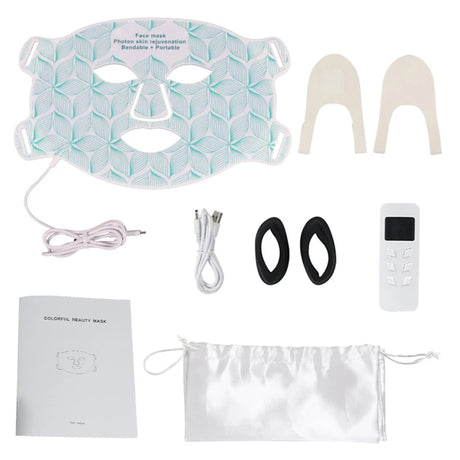 8 Colors Facial LED Mask with Neck Red Light Near Infrared Therapy Beauty Mask Anti Aging Skin Rejuvenation Lifting Tighten