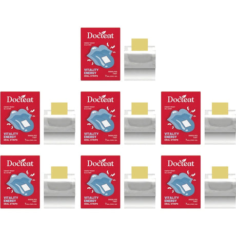 Docteat Vitality Energy Oral Strips with Caffeine and L-Theanine To Quickly Relieve Fatigue and Improve Concentration 7 Strips