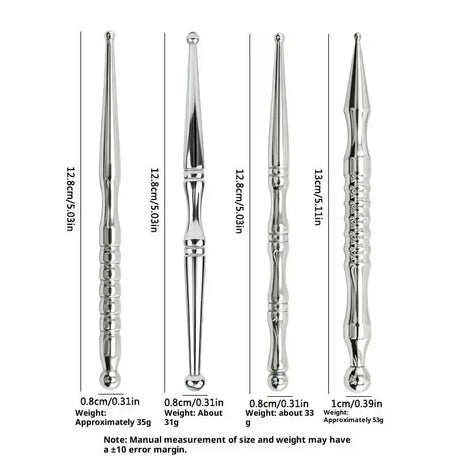 New Acupuncture Stick Double Head Face Massage Tool, Stainless Steel Acupressure Pen, Ear & Body Acupoint Probe For Muscle Relie
