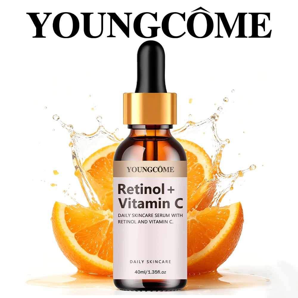Daily Skincare Serum with Retinol Vitamin C, Anti Aging Face Brightening Hydrating Moisturizer, Firming Smoothing Fine Lines Por