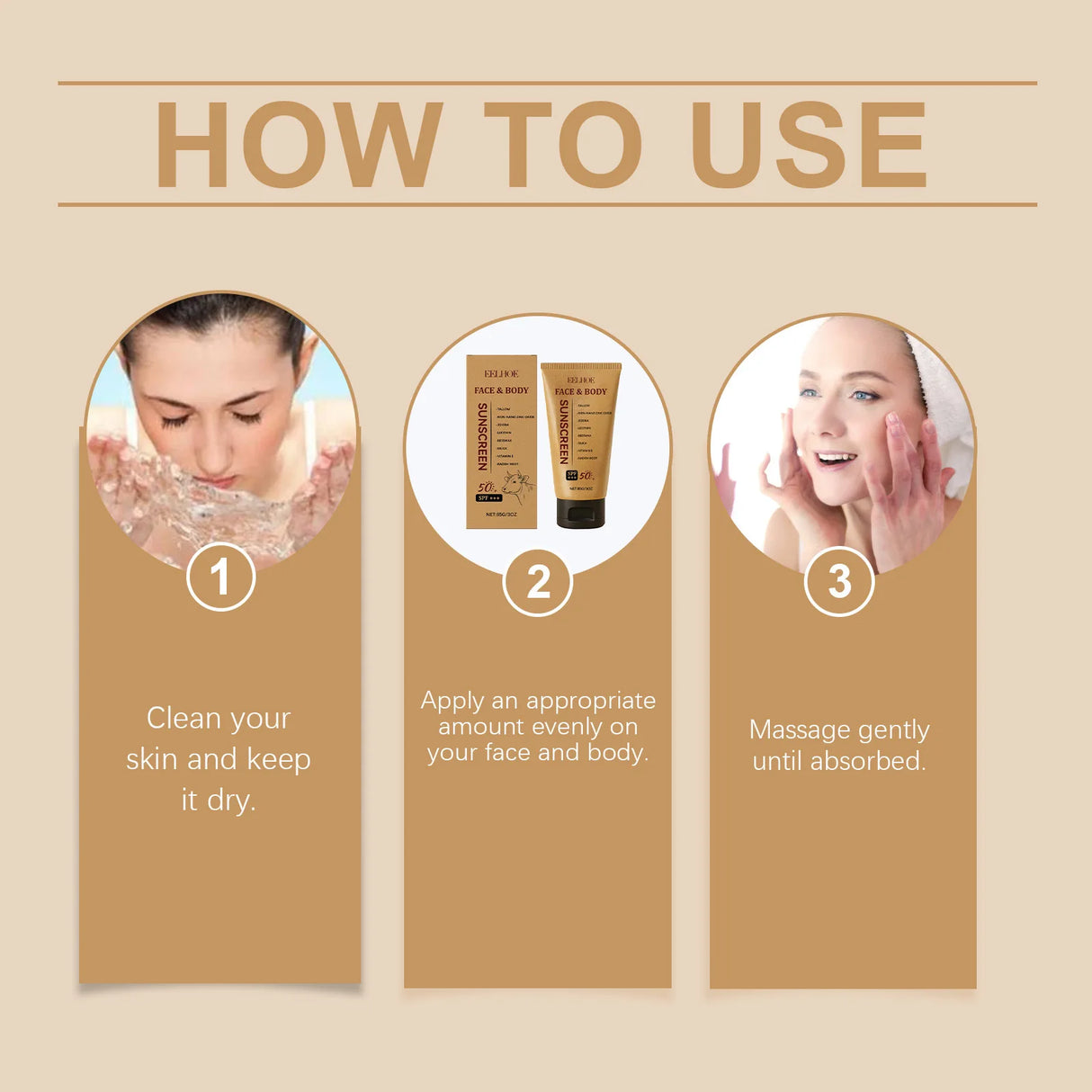 Eelhoe Tallow Body Repairing Sunscreen Oil Control Lasting Waterproof Full Coverage Keep Refresh For Oily Skin Sunscreen Lotions