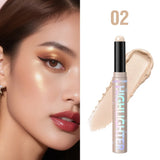 Face Pearl Diamond Highlighter Stick Contour Nose Shadow Lasting 3D Brightening Cheek Blusher Illuminator Repairing Makeup Pen