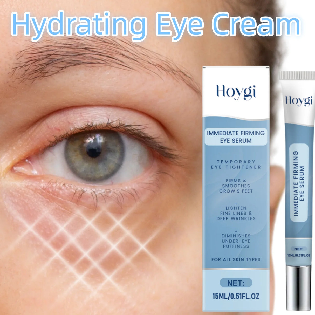 Hydrating Eye Cream,Fade Dark Circles Powerfully,Collagen Smooths Crow  Feet,Deeply Hydrate & Lock Moisture,Anti Aging Against Photoaging,De Puffs & Refreshes Tired Eyes,Milia Free Lightweight Texture,Vegan & Cruelty Free