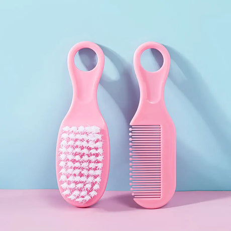 2Pcs/Set Baby Hairbrush Comb Portable Newborn Infant Toddlers Soft Hair Brush Head Massager Comb Set Baby Kid Hair Care Supplies