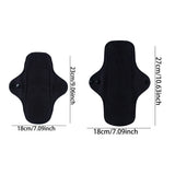 3Pcs Black Pure Cotton Reusable Menstrual Pads Reusable Sanitary Waterproof  Cloth Pads For Heavy Flow Large Sanitary Pads Set