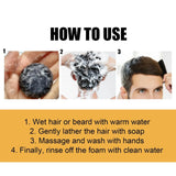 Polygonum Multiflorum Black Hair Soap Darkening Shampoo Bar Repair Gray White Color Dye Face Hair Body Shampoo For Man Women