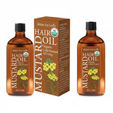 Organic Cold Pressed Mustard Hair Oil - Hyaluronic Acid & Vitamin Infusion, Deep Nourishment, Winter Hydration Therapy