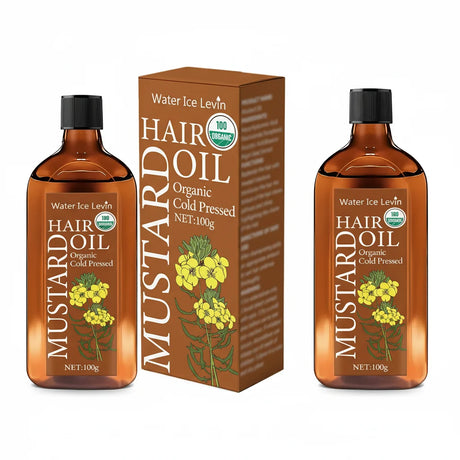 Organic Cold Pressed Mustard Hair Oil - Hyaluronic Acid & Vitamin Infusion, Deep Nourishment, Winter Hydration Therapy