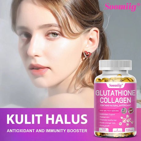 Collagen with Glutathione, Advanced Hydrolyzed Formula for Optimal Absorption, Skin, Hair, Nails & Joints, Natural Antioxidant Supplements