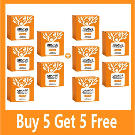 100g Orange Enzymes Mild Exfoliating Brightening Soap Bar,Face Body Gentle Cleansing Hydrating Moisturizing,Smooth Tender Skin