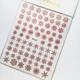 Sliver Bronzing 3D Christmas Nail Art Decoration Sticker Sparkly White Colorful Glitter Geometry Snowflake Winter Slider Foil