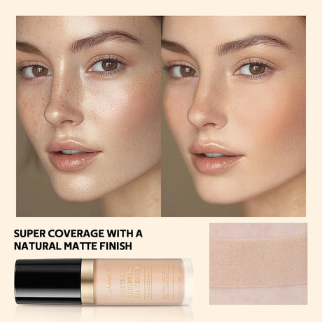 Super Coverage Concealer Multi-Use Cream Oil Free Highlight Covers Dark Circles Long-lasting Natural Matte Finish Long Wear Make