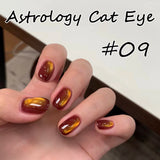 WS 10ML Sunlight Cat Eye Gel Nail Polish Autumn Winter Whitening Wine Red Color Light Sunset Glow Cat Eye Glass Beads Nail Atr