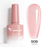 VIP5 Venalisa Nail Gel Polish Jelly Color HEMA/TPO FREE Nude Pink Semi Permanent Soak Off UVLED Gel Polish Sparkle Gel Varnish