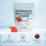 High Absorption Magnesium Bisglycinate Gummies Vegan Raspberry Flavor 60 Count Support Muscle Bone Health Non GMO Gluten Free