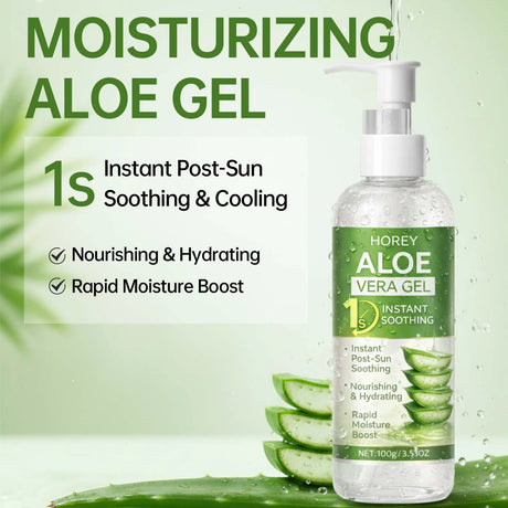 Aloe Vera Gel Instant Soothing After-Sun Moisturizing Hydrating For Face & Body Refreshing Hydrates Dry Skin with Aloe Water