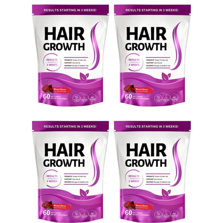 Hair Growth Gummies with Biotin and Vitamins C and E Support Hair Skin and Nails Health Mixed Berry Flavor 60 Gummies