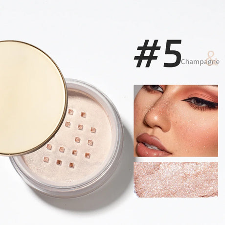 Diamond Glitter Loose Powder 6 Colors Pearlescent Oil Control Mineral Powder Face Foundation Cosmetics Lasting Makeup Powder