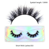 LEHUAMAO 12mm-15mm Short Natural 3D Mink Lashes Fluffy Wispy False Eyelashes 100% Cruelty Free Eyelash Extensio Face Makeup