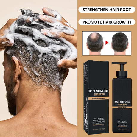Men Shampoo Scalp Care Shampoo Deep Cleansing Ginger Licorice Volumizing Daily Hair Wash Improve Volume Thinning Hair 100ml